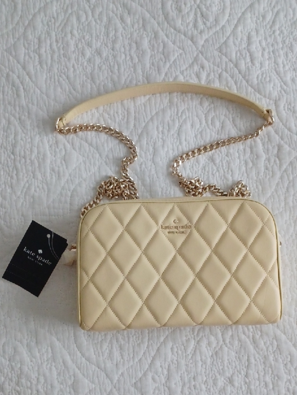 Kate Spade Quilted Butter Yellow Carey Camera Bag